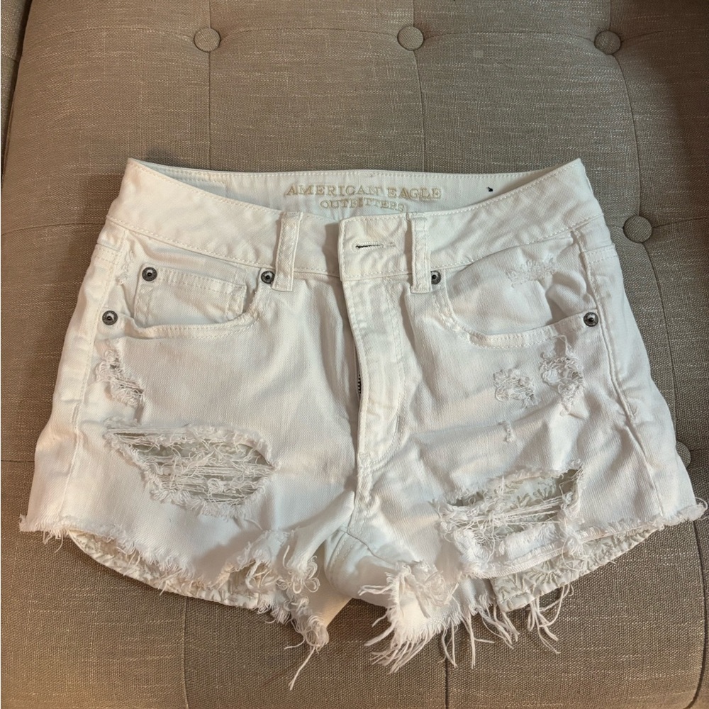 American Eagle Women's White Jean Shorts